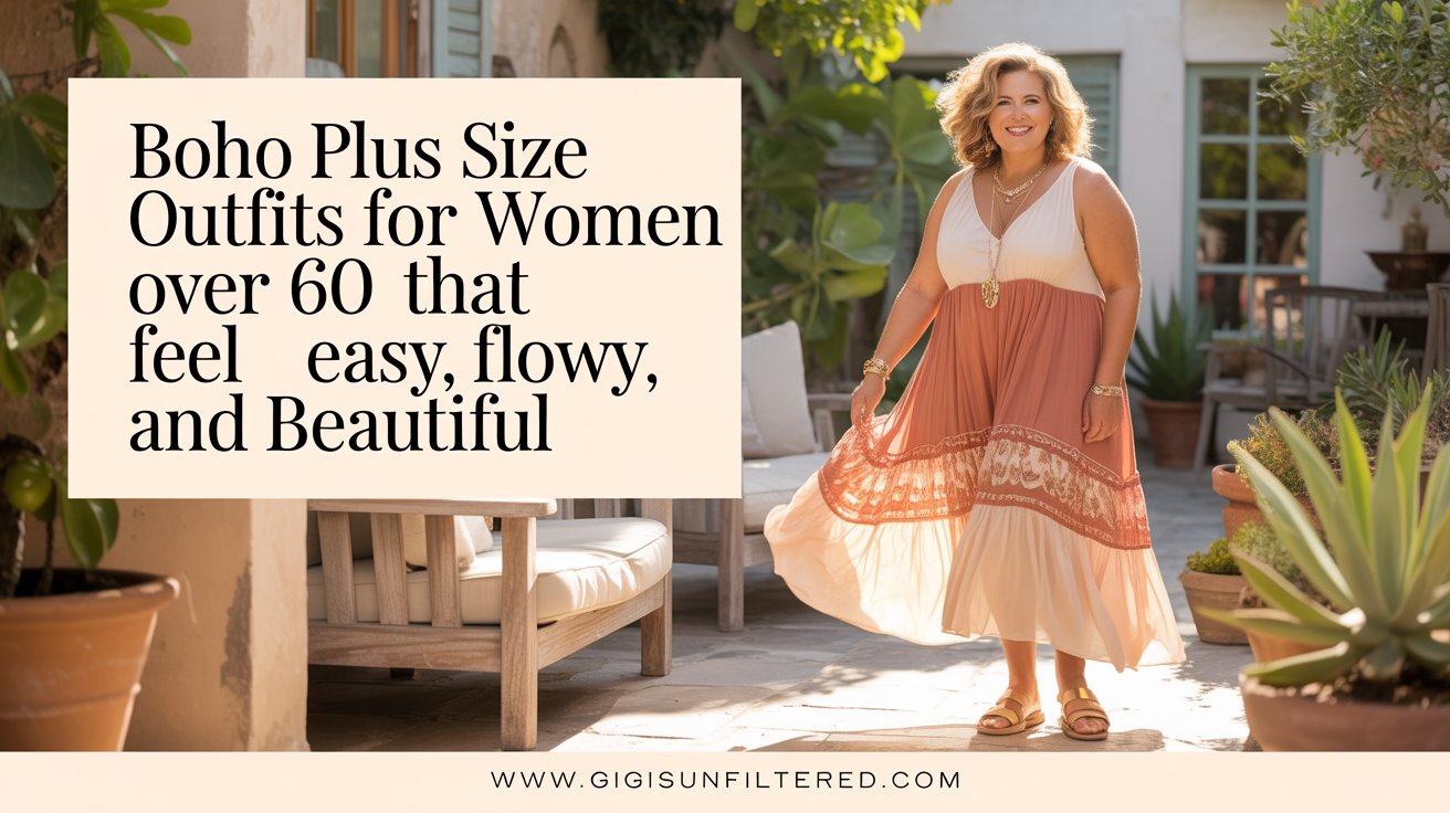 Boho Plus Size Outfits for Women Over 60 That Feel Easy, Flowy, and Beautiful