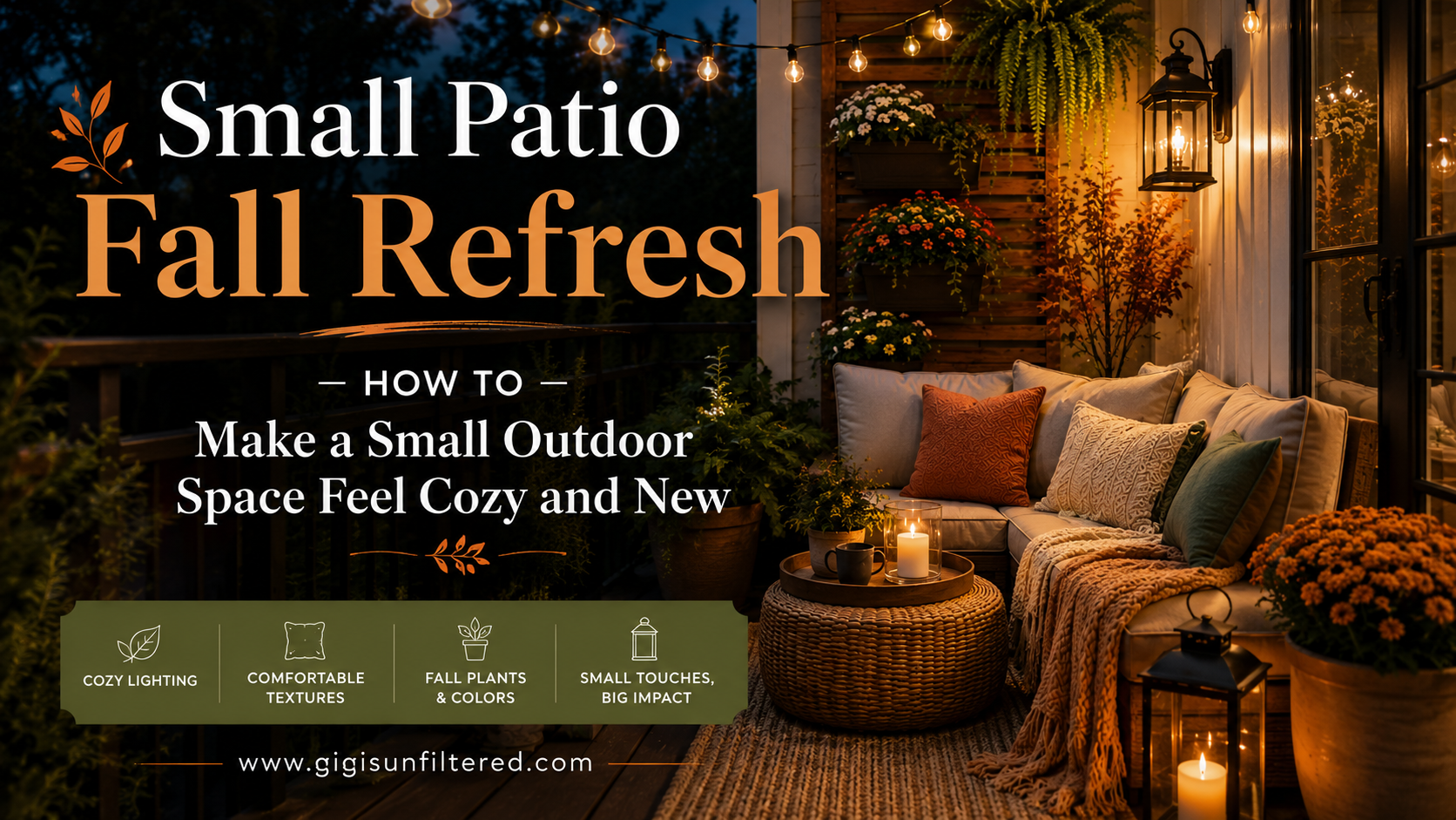 Small Patio Fall Refresh — How to Make a Small Outdoor Space Feel Cozy and New