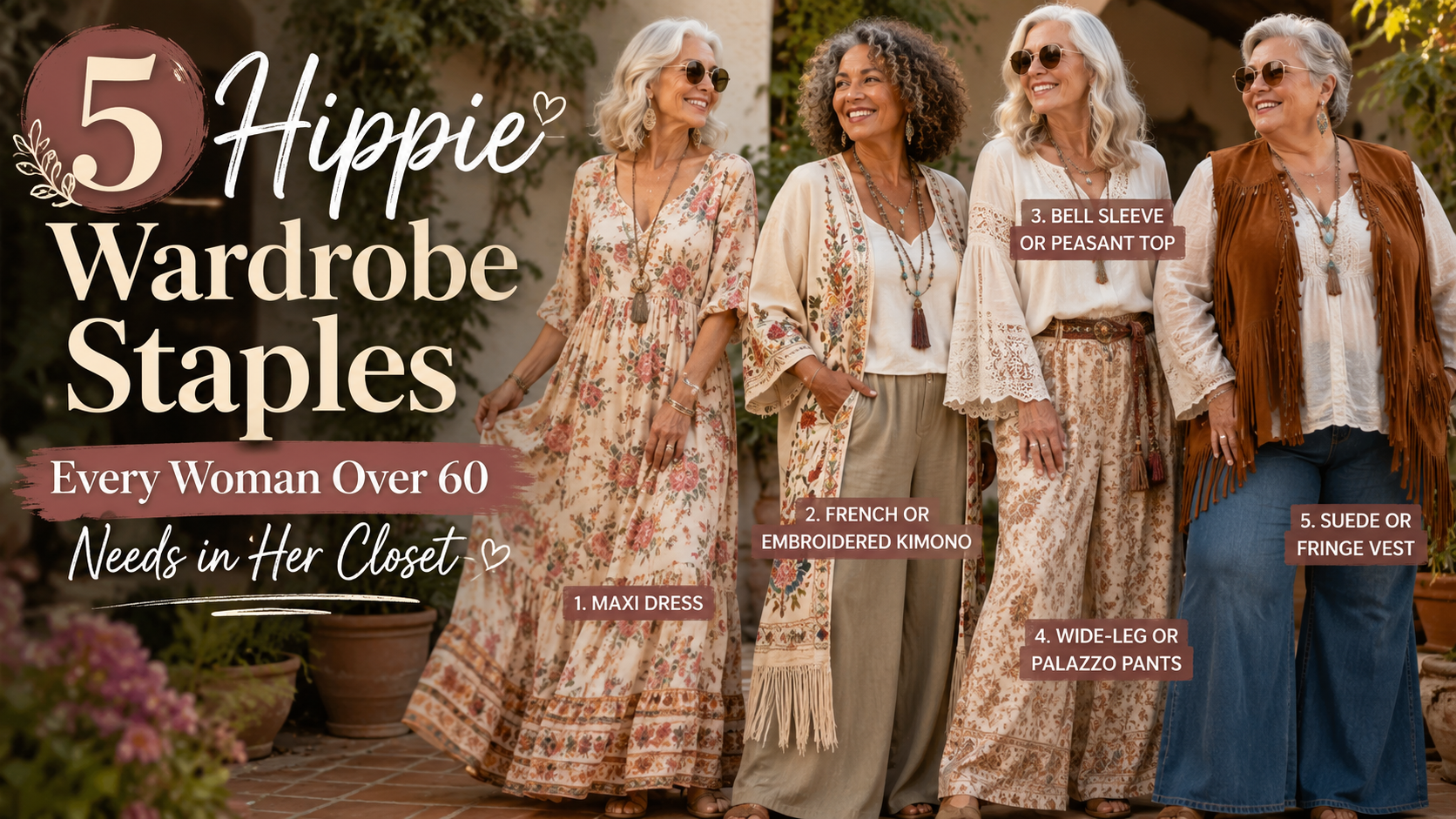 5 Hippie Wardrobe Staples Every Woman Over 60 Needs in Her Closet