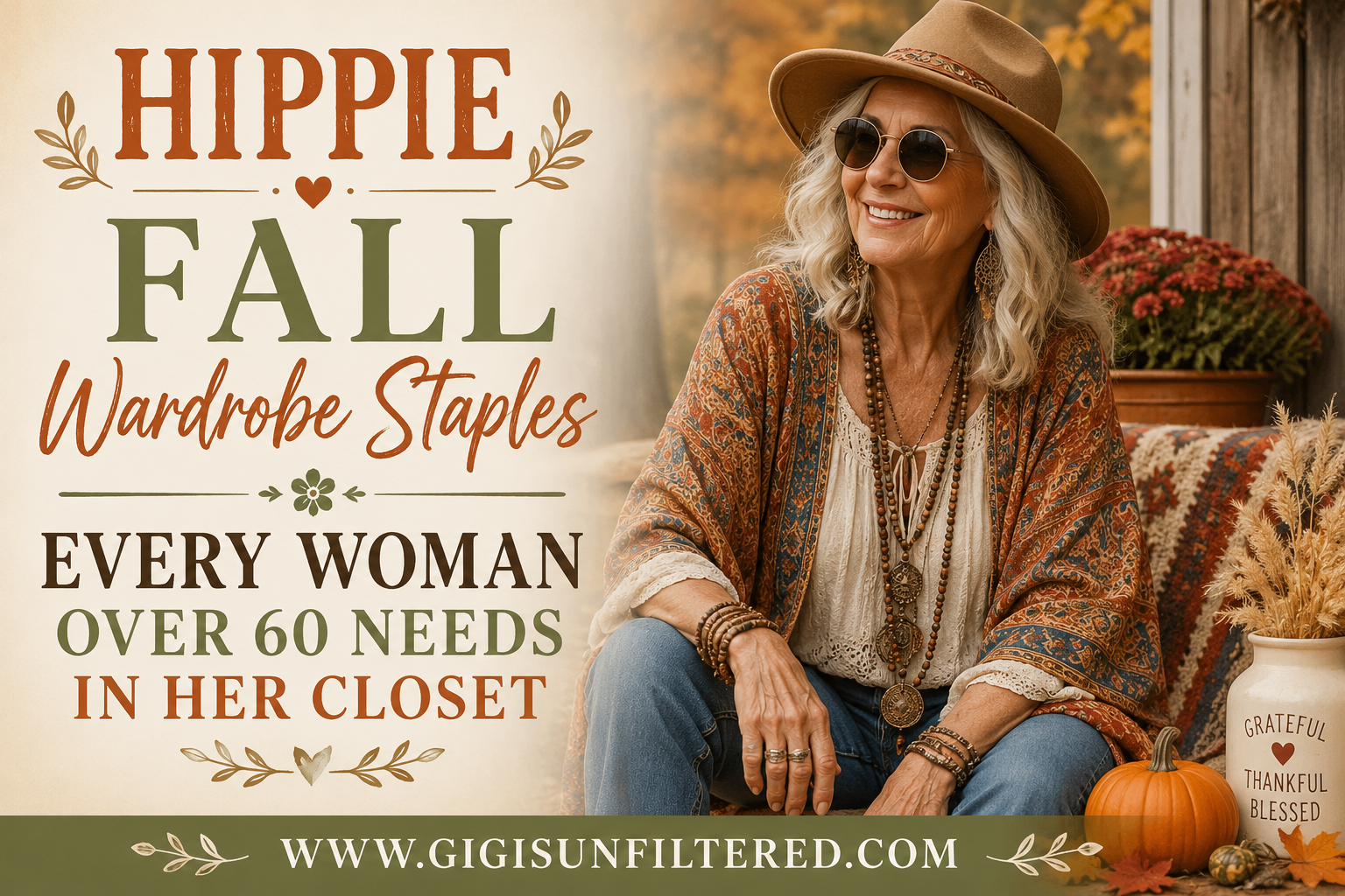 Hippie Fall Wardrobe Staples Every Woman Over 60 Needs in Her Closet